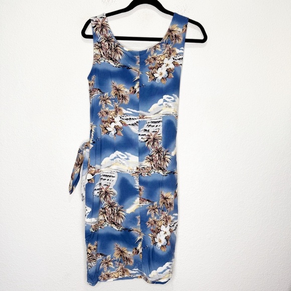 Hilo Hattie Tie Wrap Front Ukulele Print Tank Vintage Dress Hawaii - Picture 1 of 9